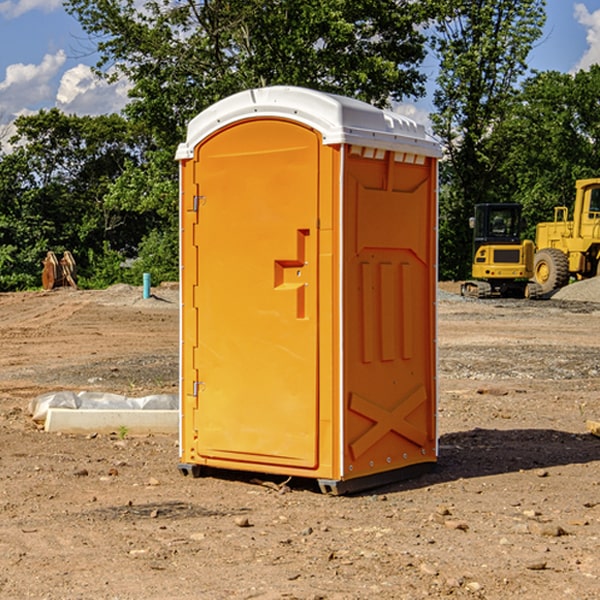 how often are the porta potties cleaned and serviced during a rental period in Dunseith